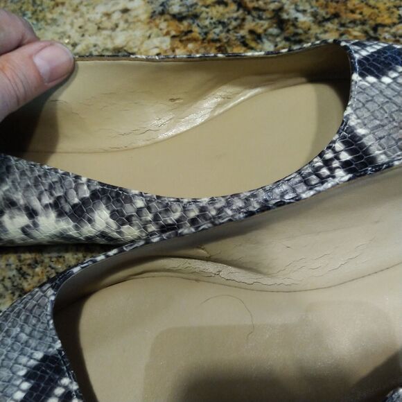 Vintage Snake Print Leather Pointed Toe Flats Michael Kors Size 9.5M - Picture 10 of 13